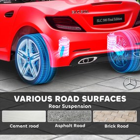 AIYAPLAY Elektryczny samochód dla dzieci z reflektorami LED, pasem bezpieczeństwa, klaksonem, muzyką, 3-5 km/h, dla dzieci 3-6 lat, Czerwony