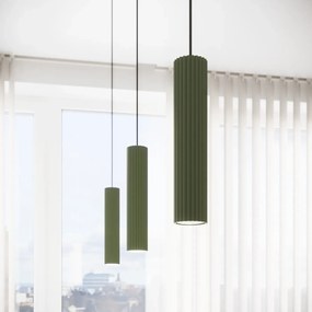 Listwa oświetleniowa 4-punktowa KARBON 4L zielona oliwkowa ryflowana SOLLUX  LIGHTING