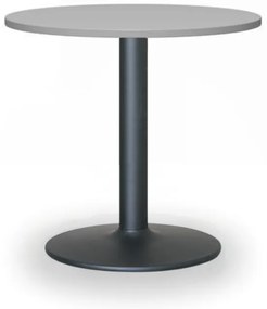 Stolik konferencyjny ZEUS II, średnica 60 cm, czarna podstawa, szary