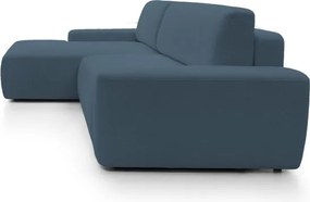 Narożnik BOULI Lewostronny z Elektryczną Regulacją wolnostojący tkanina Raven 86 Turkusowy DOMO HOME