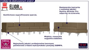 Modułowy 7-osobowy zestaw wypoczynkowy Marsala 3X - Brązowy