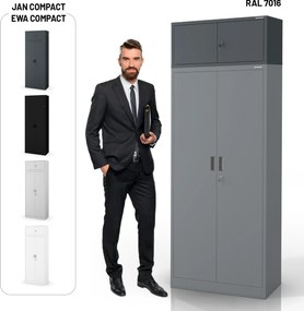 Nadstawka na szafę EWA Compact 800 x 380 x 400 mm, antracytowa