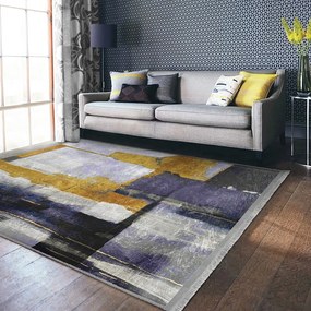 Żółty/ciemnoniebieski dywan odpowiedni do prania 80x150 cm Unique – Mila Home