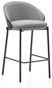Czarno-szary hoker (wysokość siedziska 65 cm) Eamy – Kave Home
