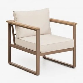 Fotel Lipov Z Aluminium I Drewna Akacjowego Moka Brown - Sklum
