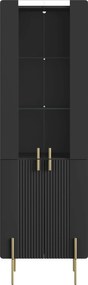 Witryna Malmi 60 cm - czarny mat / złote nóżki