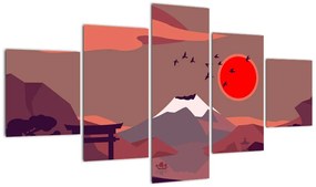Obraz - Ilustracja góry Fuji (125x70 cm)