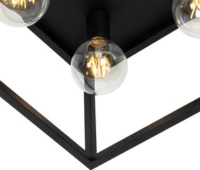 Industrialna lampa sufitowa czarna 40 cm 4-światła - Cage