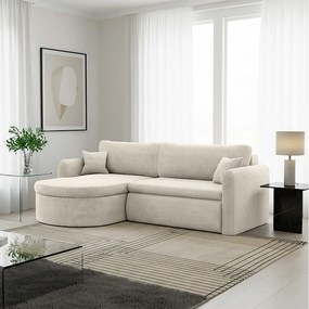 Uniwersalny narożnik Verona L z funkcją spania, do salonu, beżowy