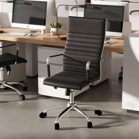 Vinsetto Fotel Obrotowy Biurowy Ergonomiczny Regulacja Wysokości PU Biały 66x69x121cm | Aosom PL