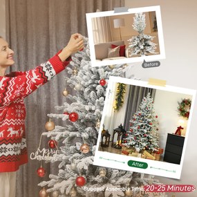 HOMCOM Sztuczna choinka 180 cm z efektem śniegu, 1815 gałązek, ze składanym metalowym stojakiem | Aosom PL