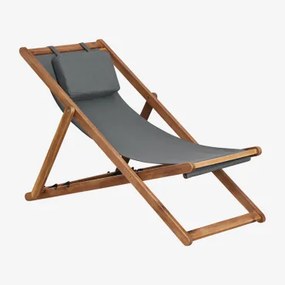 Składana Huśtawka Z Poduszką Z Drewna Kardis Grafitowa Szarość - Sklum