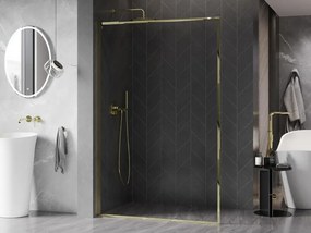 Mexen Kioto-F L ścianka prysznicowa Walk-in z ramką 55 x 202 cm, transparent 8 mm, złota - 800-055-174-50-00