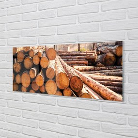 Szklany Panel Drewno skład bale