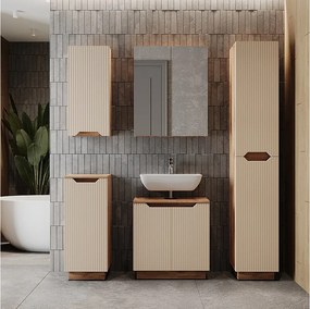 Zestaw mebli łazienkowych dąb/kaszmir w paski 59.8x32x62.1 lotta