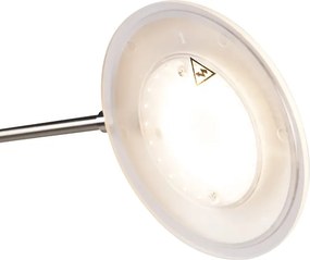 Stalowa lampa podłogowa z ramieniem do czytania, w tym LED i port USB - Sevilla