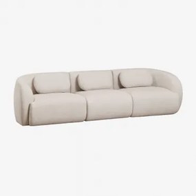 Sofa Modułowa Coquette 3-częściowa Z Tkaniny Szenilowej Kremowo-beżowy Szenil - Sklum