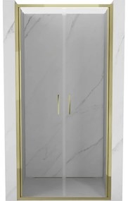 Mexen Exo drzwi prysznicowe podwójne uchylne 120 cm, transparent, złote - 814-120-000-50-00