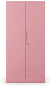 Szafa gospodarcza zamykana DAWID, 900 x 1850 x 450 mm, Fresh Style: pudrowy róż