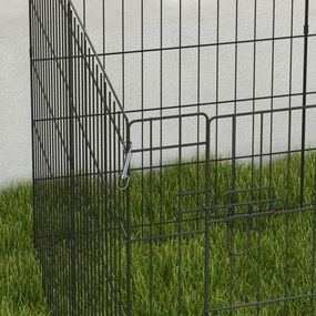 PawHut Wybieg dla zwierząt domowych, zagroda dla szczeniąt i małych psów, z drzwiami, do użytku wewnątrz i na zewnątrz, 76 cm, Czarny