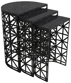 Stół składany Stil Black Marble, 3 szt.