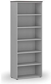 Regał biurowy PRIMO GRAY, 800 x 420 x 2128 mm, szary/wenge