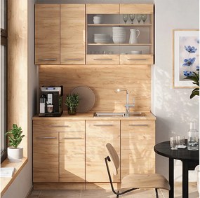 Kuchnia pojedyncza złoty dąb energetyczny 140x46x81.6 fame-line