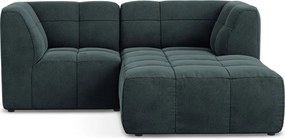 Niebieski aksamitny narożnik (prawostronny/z szezlongiem) Aloha – Makamii