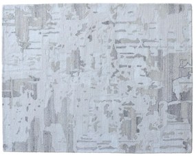 Dywan vintage ręcznie tkany z wełny i wiskozy - 200 x 290 cm - 1500g/m2 - Szary - MILORA