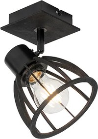 Industrialna lampa ścienna czarna - Fotu