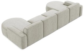Kremowy narożnik z tkaniny szenilowej (w kształcie litery U) Omao – Makamii