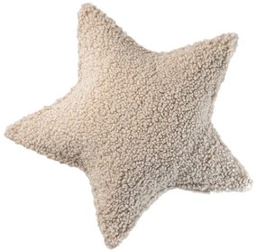 Jasnobrązowa poduszka na sofę dziecięcą z materiału bouclé Star – Wigiwama