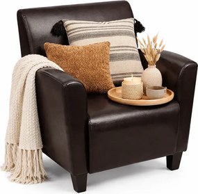 Ciemnobrązowy fotel z ekoskóry C2-D88