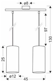 Jasnobrązowa lampa wisząca ø 12 cm Ballo – Candellux Lighting