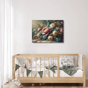 Obraz na szkle - Martwa natura z kwiatami - Obraz na szkle (70x50 cm)