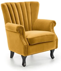 Fotel do salonu TITAN VELVET musztardowy HALMAR