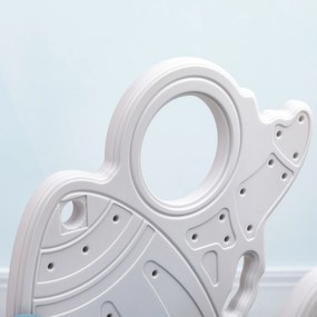 AIYAPLAY Zjeżdżalnia dla dzieci w wieku 1,5-3 lat, design rakietowy, zestaw naklejek, niebieski, 157 x 46,5 x 80 cm