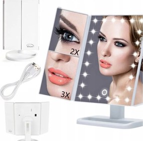 Lusterko Do MAKIJAŻU Powiększające 3X Kosmetyczne PODŚWIETLANE LED | VOLAN