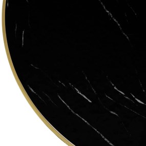 Stół Okrągły TINGA 100 cm Czarny/Złoty Glamour