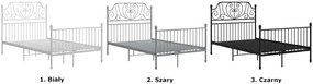 Czarne metalowe łóżko z zagłówkiem w stylu loft 140x200 cm - Hadson