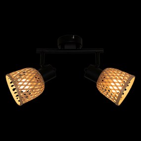Lampy sufitowe LIO 2 klosze z plecionego bambusa, 2 x Ø 17 cm