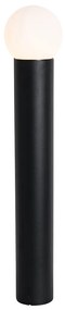 Czarna lampa podłogowa zewnętrzna z opalowym szkłem 80 cm IP44 - Huma