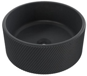 Umywalka betonowa nablatowa okrągła bez otworu na baterię 37 cm VIJA | różne kolory : Kolor - Czarny
