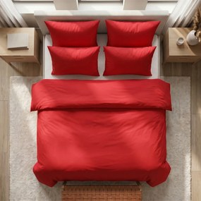 Kvalitex Pościel bawełniana czerwona, 220 x 200 cm, 2 szt. 70 x 90 cm, 220 x 200 cm, 2 szt. 70 x 90 cm