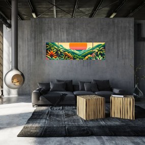 Obraz - Kolorowy zachód słońca (170x50 cm)