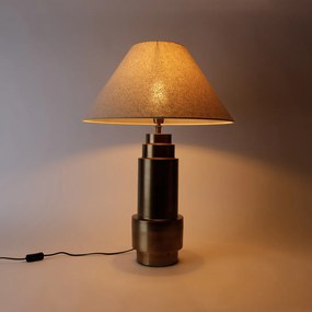 Lampa stołowa brązowy abażur z tkaniny beżowy 55 cm - Bruut