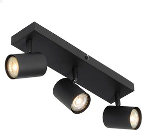 Nowoczesna lampa sufitowa czarna 3-punktowa regulowana prostokątna - Jeana