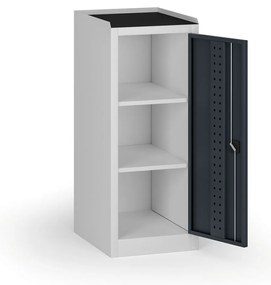 Szafa warsztatowa na narzędzia niska KOVOS, 2 półki, 600 x 505 x 1180 mm, grafitowy