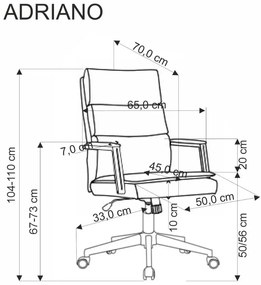 Fotel biurowy ADRIANO szary HALMAR