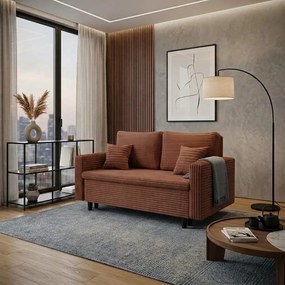 Sofa kanapa 2 os z funkcją spania LIVIA Ceglasty